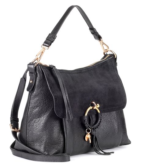 chloe black leather shoulder bag|chloe shoulder bag women.